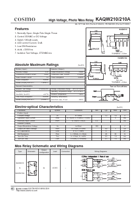 KAQW210 Datasheet PDF COSMO Electronics