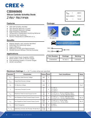 C3D06060G Datasheet PDF Cree, Inc