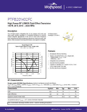 PTFB201402FCV1R0 Datasheet PDF Cree, Inc