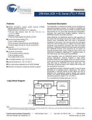 FM24V02A-G Datasheet PDF Cypress Semiconductor