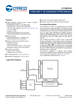 CY15B101N Datasheet PDF Cypress Semiconductor