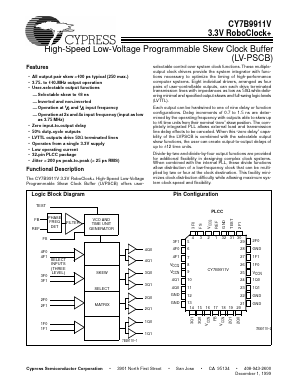 CY7B9911V-5 Datasheet PDF Cypress Semiconductor