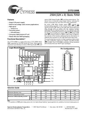 CY7C1399B-15VC Datasheet PDF Cypress Semiconductor
