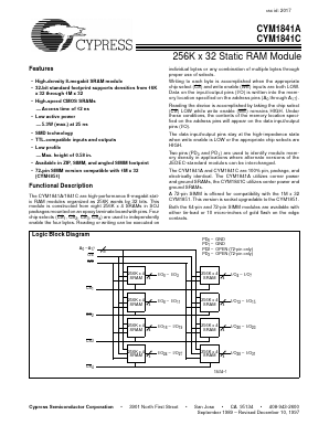 CYM1841APR-20C Datasheet PDF Cypress Semiconductor