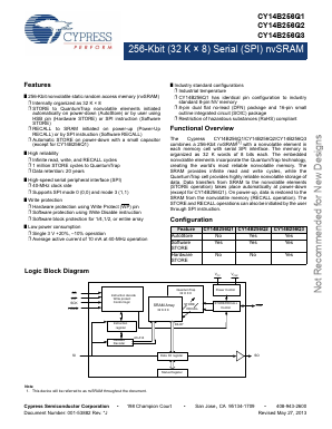 CY14B256Q2 Datasheet PDF Cypress Semiconductor