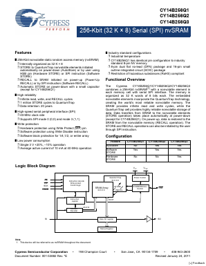 CY14B256Q3 Datasheet PDF Cypress Semiconductor