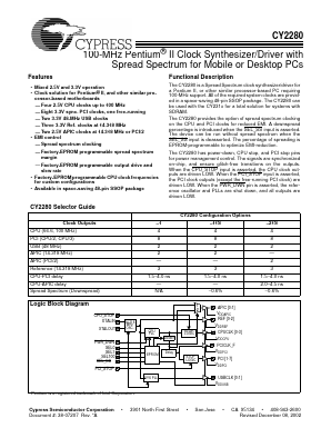 CY2280PVC-1 Datasheet PDF Cypress Semiconductor