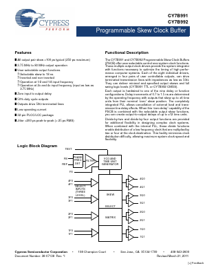 CY7B991-7JI Datasheet PDF Cypress Semiconductor