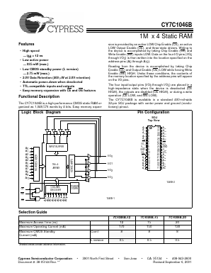 CY7C1046B Datasheet PDF Cypress Semiconductor