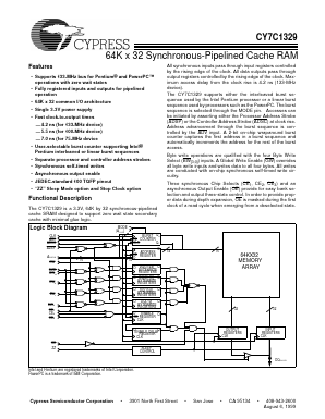 CY7C1329-133AC Datasheet PDF Cypress Semiconductor