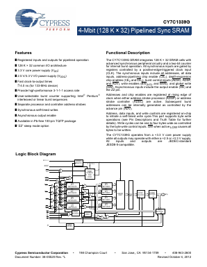 CY7C1339G Datasheet PDF Cypress Semiconductor