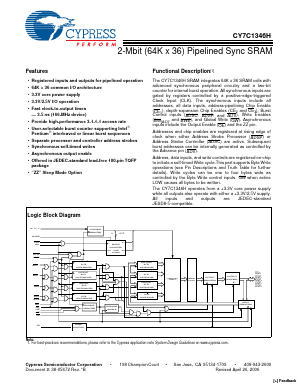 CY7C1346H Datasheet PDF Cypress Semiconductor