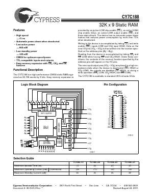 CY7C188-25VC Datasheet PDF Cypress Semiconductor