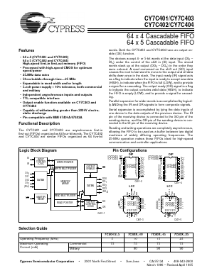 CY7C404 Datasheet PDF Cypress Semiconductor