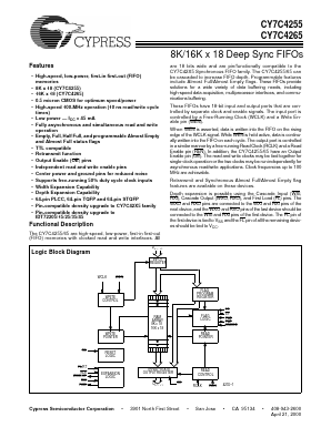 CY7C4255-35JI Datasheet PDF Cypress Semiconductor