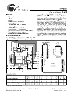 7C199-45LMB Datasheet PDF Cypress Semiconductor