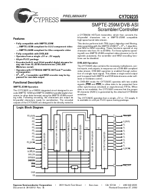 CY7C9235-270JC Datasheet PDF Cypress Semiconductor