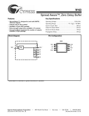 W163 Datasheet PDF Cypress Semiconductor
