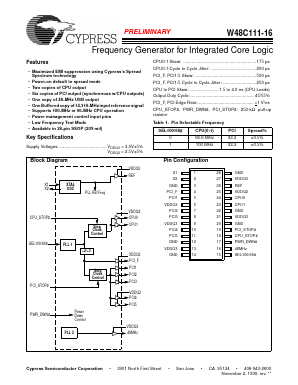 W48C111 Datasheet PDF Cypress Semiconductor