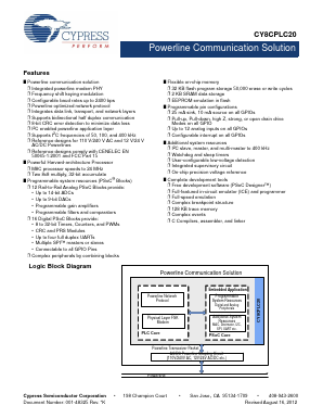 CY8CPLC20-48LTXIT Datasheet PDF Cypress Semiconductor