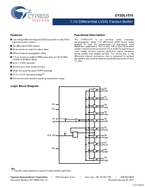 CY2DL1510AZIT Datasheet PDF Cypress Semiconductor