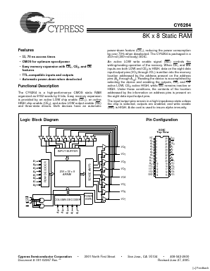 CY6264-70SC Datasheet PDF Cypress Semiconductor