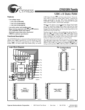 CY62128VLL-70ZC_00 Datasheet PDF Cypress Semiconductor