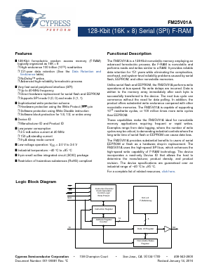 FM25V01A-GTR Datasheet PDF Cypress Semiconductor