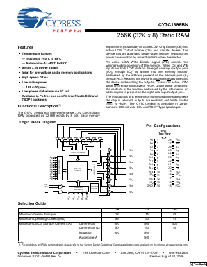 CY7C1399BN-12VC Datasheet PDF Cypress Semiconductor