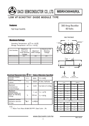 MBRH30040RL Datasheet PDF DACO SEMICONDUCTOR CO.,LTD.