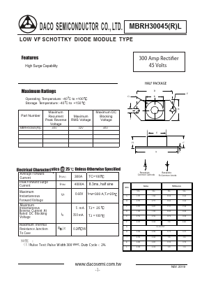 MBRH30045RL Datasheet PDF DACO SEMICONDUCTOR CO.,LTD.
