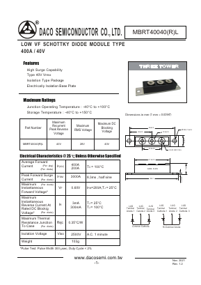 MBRT40040L Datasheet PDF DACO SEMICONDUCTOR CO.,LTD.