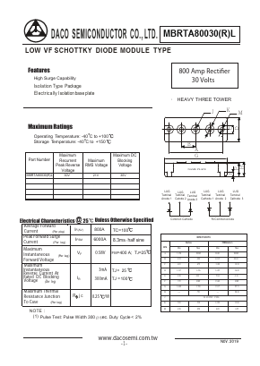MBRTA80030RL Datasheet PDF DACO SEMICONDUCTOR CO.,LTD.