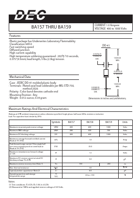 BA157 Datasheet PDF Daesan Electronics Corp.
