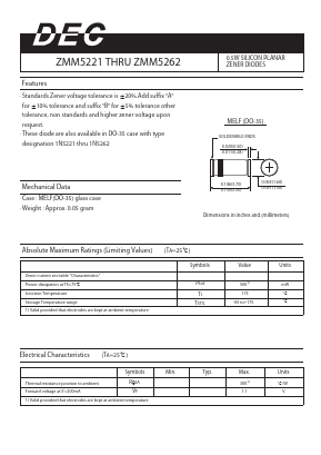 ZMM5221B Datasheet PDF Daesan Electronics Corp.
