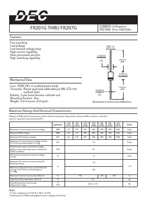 FR201G Datasheet PDF Daesan Electronics Corp.