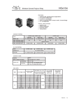HG4104/012-3Z6AS Datasheet PDF DB Lectro Inc