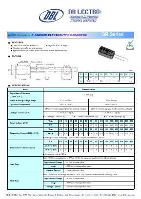 SR2A101MT Datasheet PDF DB Lectro Inc