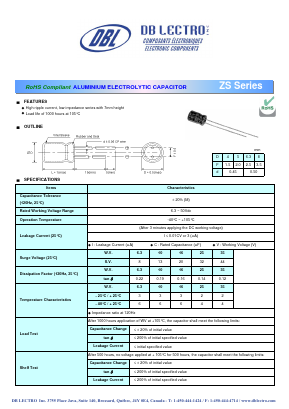 ZS2A101KC Datasheet PDF DB Lectro Inc