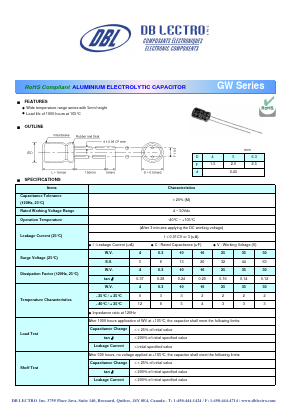 GW2A101KC Datasheet PDF DB Lectro Inc