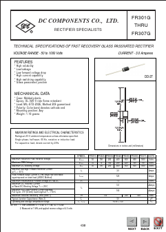 FR307G Datasheet PDF DC COMPONENTS