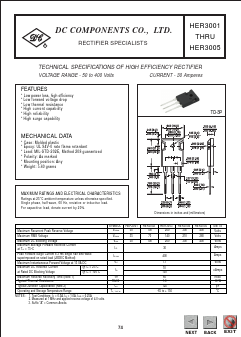 HER3003 Datasheet PDF DC COMPONENTS
