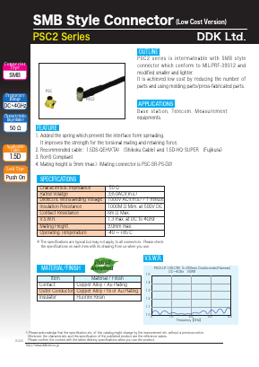 PSC2-LP-1.5D-CR3 Datasheet PDF DDK Ltd.