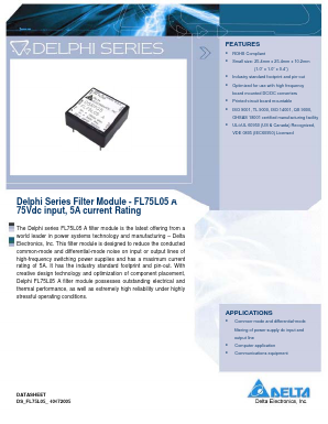 FL75L10 Datasheet PDF Delta Electronics, Inc.