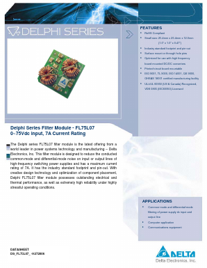 FL75L10 Datasheet PDF Delta Electronics, Inc.