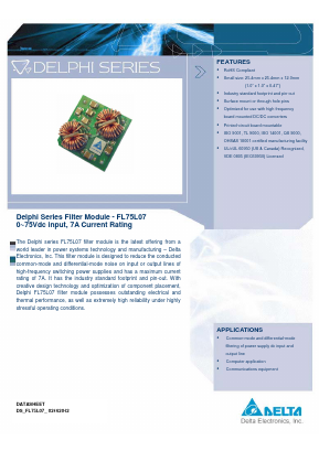 FL75L07-B Datasheet PDF Delta Electronics, Inc.