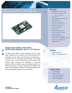 S48SA1R806NRFA Datasheet PDF Delta Electronics, Inc.