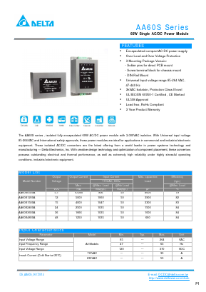 AA60S4800A Datasheet PDF Delta Electronics, Inc.