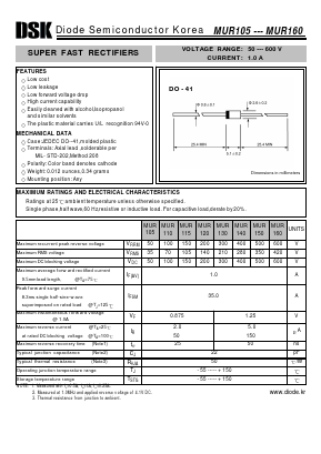 MUR120 Datasheet PDF Diode Semiconductor Korea