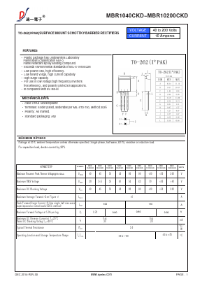 MBR1050CKD Datasheet PDF DIYI Electronic Technology Co., Ltd.